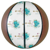 ターコイズバラと鍵 バスケットボール (縦)