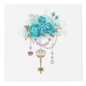 ターコイズバラと鍵 フォトキューブ (右)