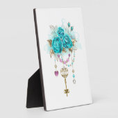 ターコイズバラと鍵 フォトプラーク (側面)