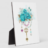 ターコイズバラと鍵 フォトプラーク (側面)