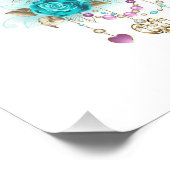 ターコイズバラと鍵 フォトプリント (角)