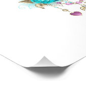 ターコイズバラと鍵 フォトプリント            (角)