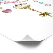 ターコイズバラと鍵 フォトプリント            (角)