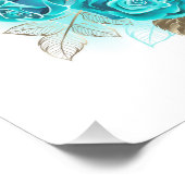 ターコイズバラと鍵 フォトプリント (角)