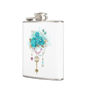 ターコイズバラと鍵 フラスク (左)