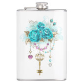 ターコイズバラと鍵 フラスク (正面)