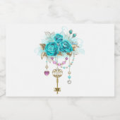 ターコイズバラと鍵 フードラベル (シングルラベル)