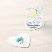 ターコイズバラと鍵 ペーパーコースター (インサイチュ)