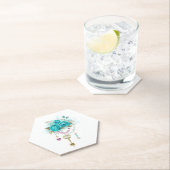 ターコイズバラと鍵 ペーパーコースター (インサイチュ)