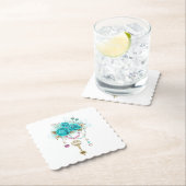 ターコイズバラと鍵 ペーパーコースター (インサイチュ)