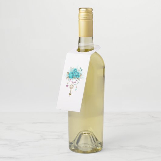 ターコイズバラと鍵 ボトルネックタグ (アングル)