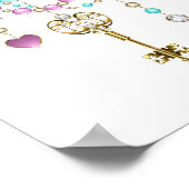 ターコイズバラと鍵 ポスター (角)