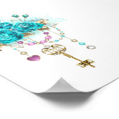 ターコイズバラと鍵 ポスター (角)