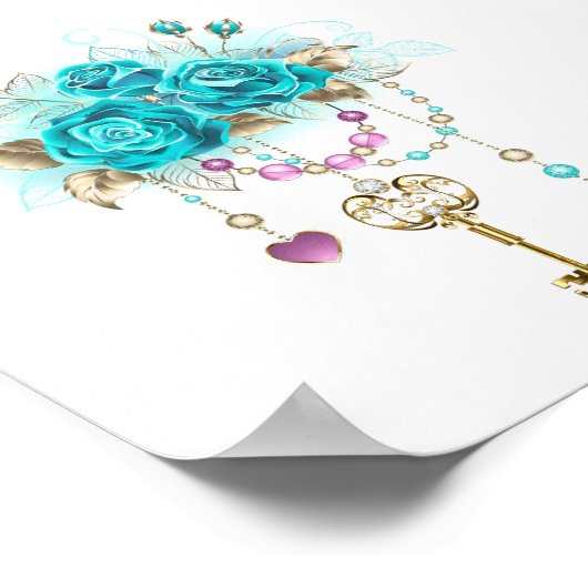 ターコイズバラと鍵 ポスター (角)