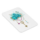 ターコイズバラと鍵 マグネット (右側)