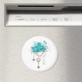 ターコイズバラと鍵 マグネット (インサイチュ (食洗機))