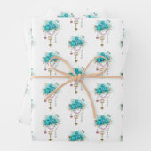 ターコイズバラと鍵 ラッピングペーパーシート (インサイチュ)