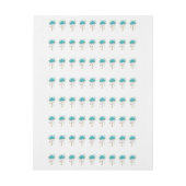 ターコイズバラと鍵 ラップアラウンド宛名ラベル (シート)