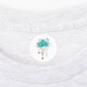 ターコイズバラと鍵 ラベル (貼付)