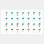 ターコイズバラと鍵 ラベル (シート)