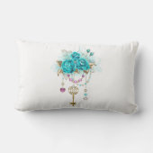ターコイズバラと鍵 ランバークッション (裏面)