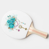 ターコイズバラと鍵 卓球ラケット (横)