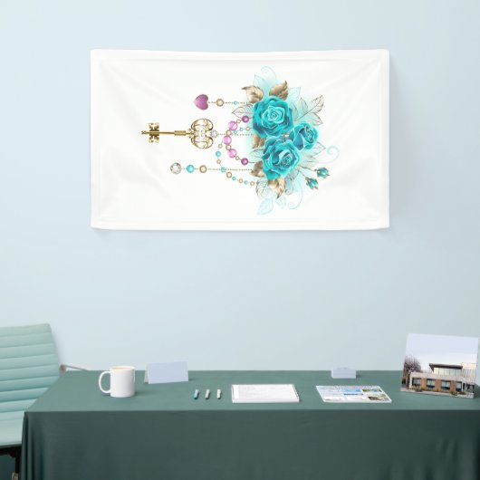 ターコイズバラと鍵 横断幕 (トレードショー)