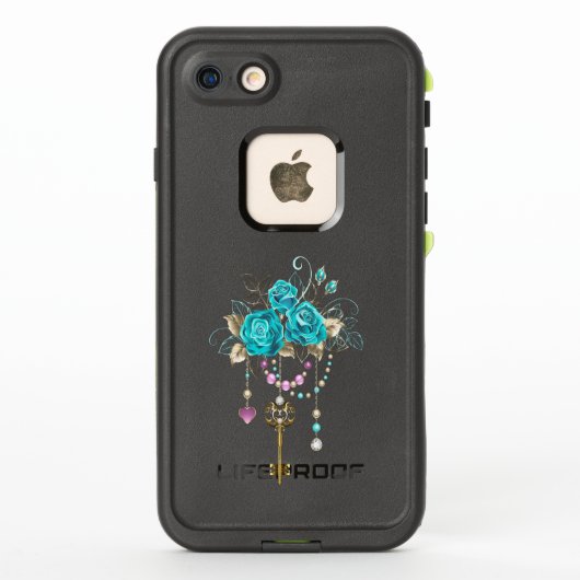 ターコイズバラと鍵 LifeProof iPhoneケース (裏面)