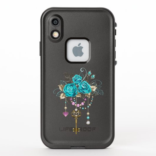 ターコイズバラと鍵 LifeProof iPhoneケース (裏面)