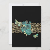 ターコイズバラアンドレースバタフライキンセニェラ 招待状 (裏面)