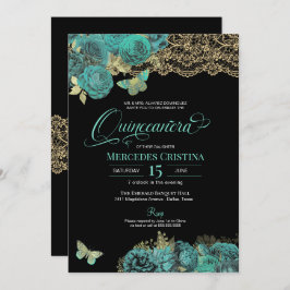 ターコイズバラアンドレースバタフライキンセニェラ 招待状
