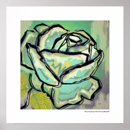 ターコイズバラエレガント春ポスターアートプリント ポスター