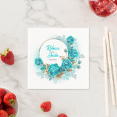 ターコイズバラティファニーフローラモダンボホナプキンス スタンダードカクテルナプキン (インサイチュ)