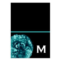 ターコイズバラモノグラムギフトラベルまたはノートを折る