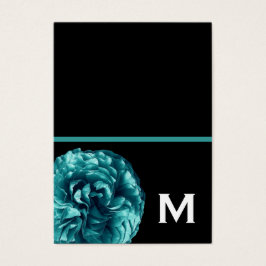 ターコイズバラモノグラムギフトラベルまたはノートを折る