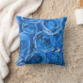 ターコイズバラ クッション (ブランケット)