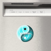 ターコイズバレーボール陰陽 パーソナライズされた マグネット (インサイチュ (食洗機))