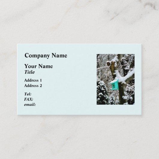 ターコイズバードハウスin冬 名刺 (正面)