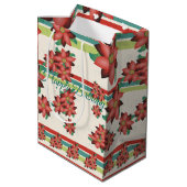 ターコイズバーンドレッド花 ミディアムペーパーバッグ (裏面アングル)