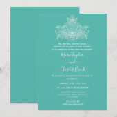 ターコイズパイスローのインド結婚式招待状 招待状 (正面/裏面)