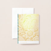 ターコイズパイスローフラワーパターン 箔カード (裏面封筒付き)