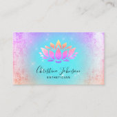 ターコイズパステルカラー背景ロータロゴ 名刺 (正面)