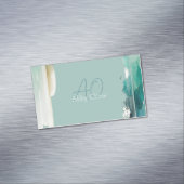 ターコイズパステルブルーグリーン抽象芸術シンプル マグネット名刺 (インサイチュ)