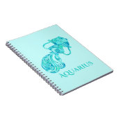 ターコイズパターンの水族館の干支 ノートブック (右側)