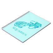 ターコイズパターンの水族館の干支 ノートブック (左側)