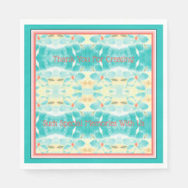 ターコイズパターン（の模様が）ある花 スタンダードランチョンナプキン
