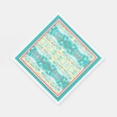 ターコイズパターン（の模様が）ある花 スタンダードランチョンナプキン (角)
