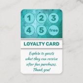 ターコイズパンチカードサロンスパマッサージ ロイヤリティカード (正面)