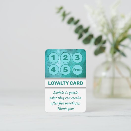 ターコイズパンチカードサロンスパマッサージ ロイヤリティカード (スタンド正面)