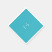 ターコイズパーソナライズされたカップルのシャワー スタンダードカクテルナプキン (角)